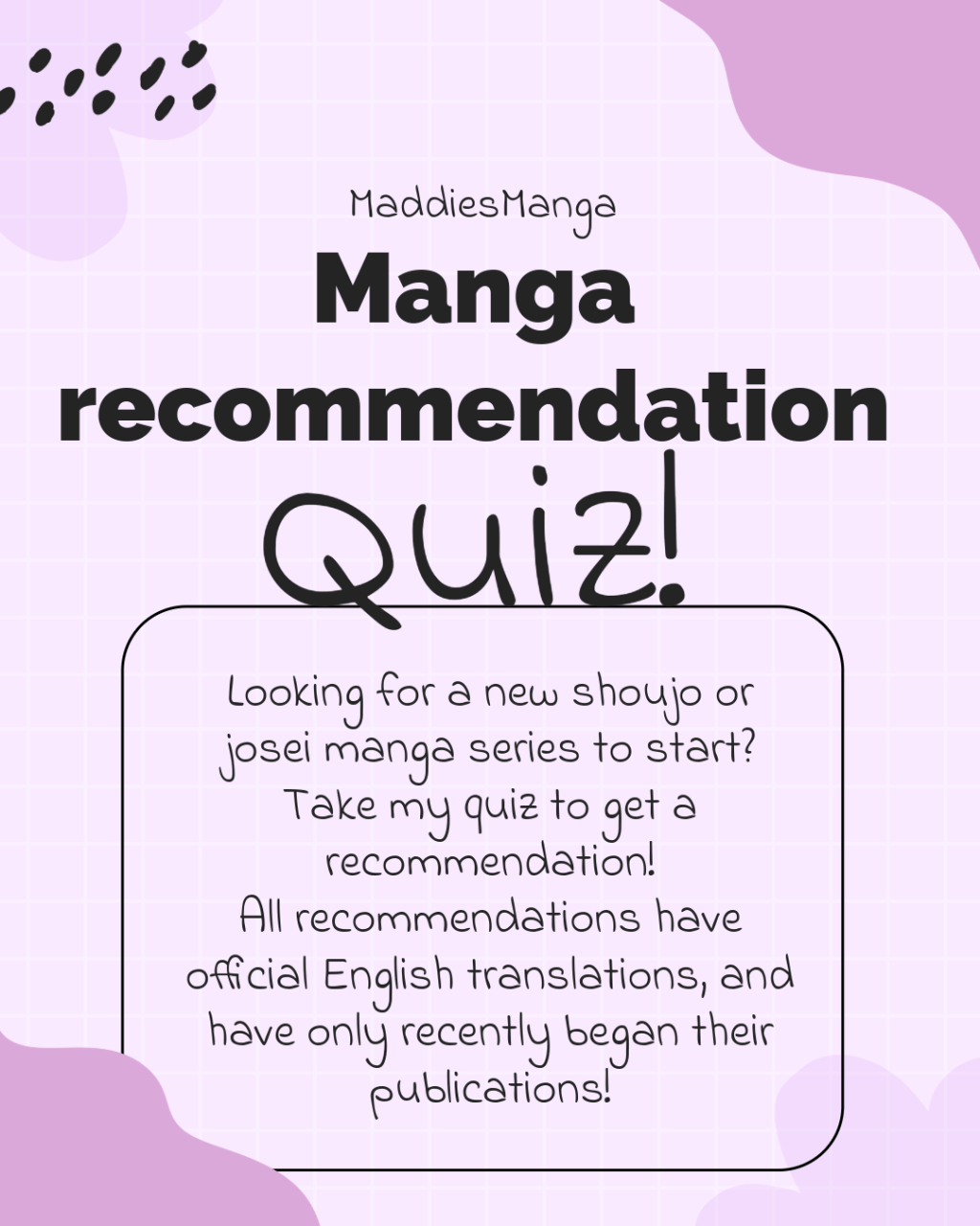 Which New Shoujosei Manga Should You Read? Manga Personality&nbsp;QUIZ!